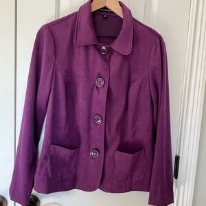 Counterparts Vintage Purple Blazer Jacket w. Large Buttons - Shoulder Pads S.6